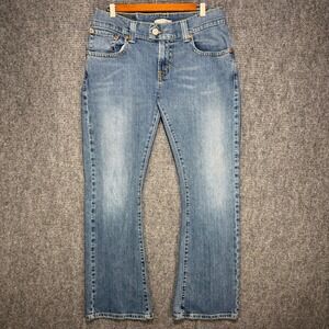 Levis 542 Low Flare Jeans Medium Wash Blue Denim Women 10M Y2K Low Rise 32x30